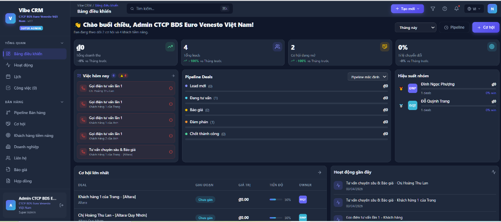 Vibe CRM Dashboard