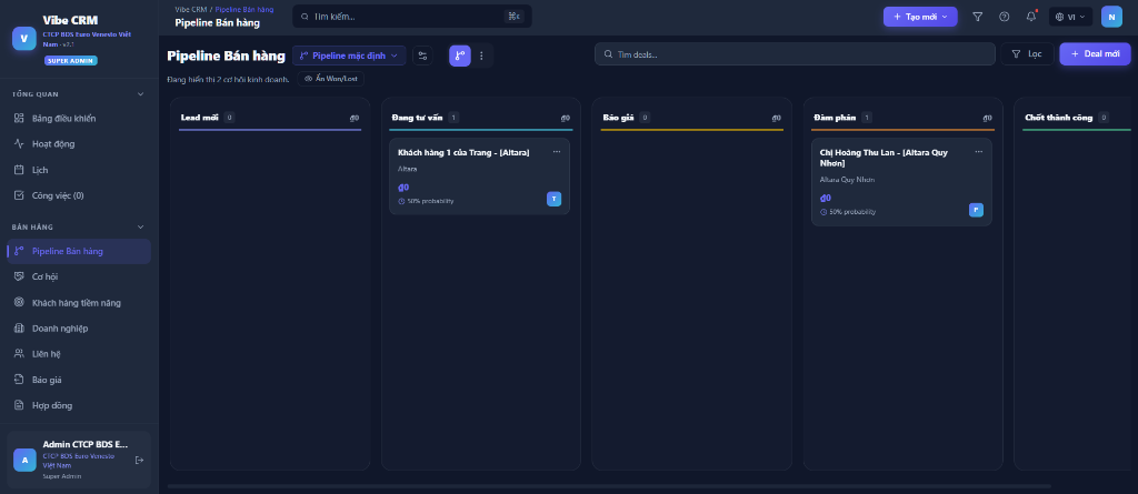 Pipeline Kanban Interface